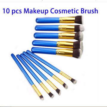 Private Label 10PCS Professional Foundation Blue Cosmetic Brushes